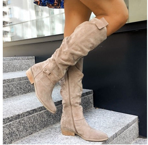 Suede high-top womens boots