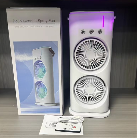 Dual-Nozzle Portable Humidifying Fan ? Compact Air Cooler with Hydro Cooling
