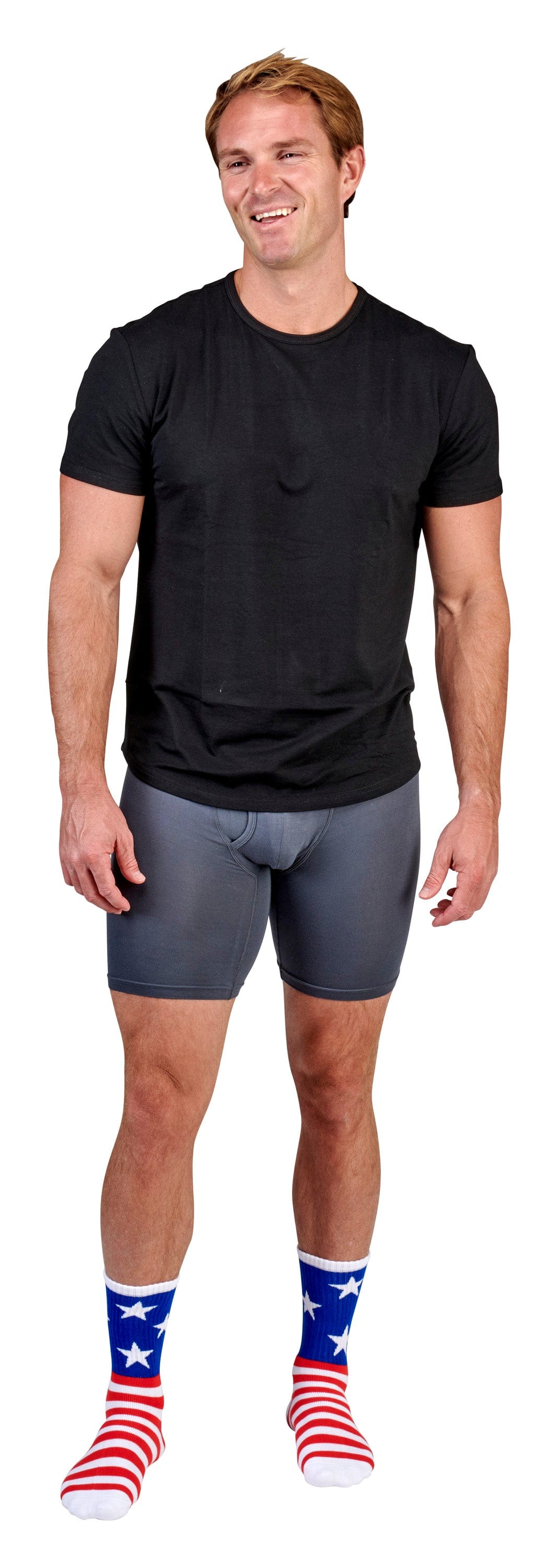 Bamboo Sports Red White and Blue Premium Bamboo Rayon Red, White, and Blue American Flag Socks Gift Box 3 Pair