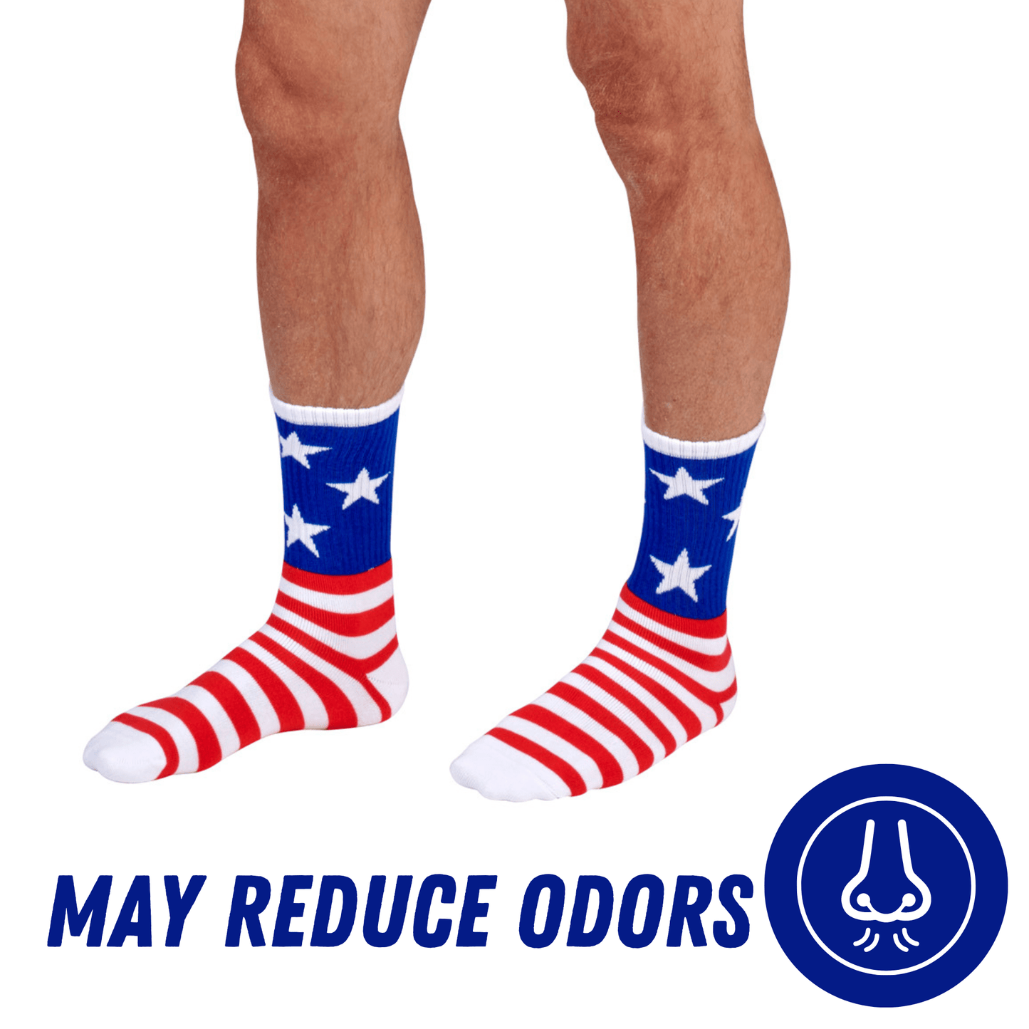 Bamboo Sports Red White and Blue Premium Bamboo Rayon Red, White, and Blue American Flag Socks Gift Box 3 Pair