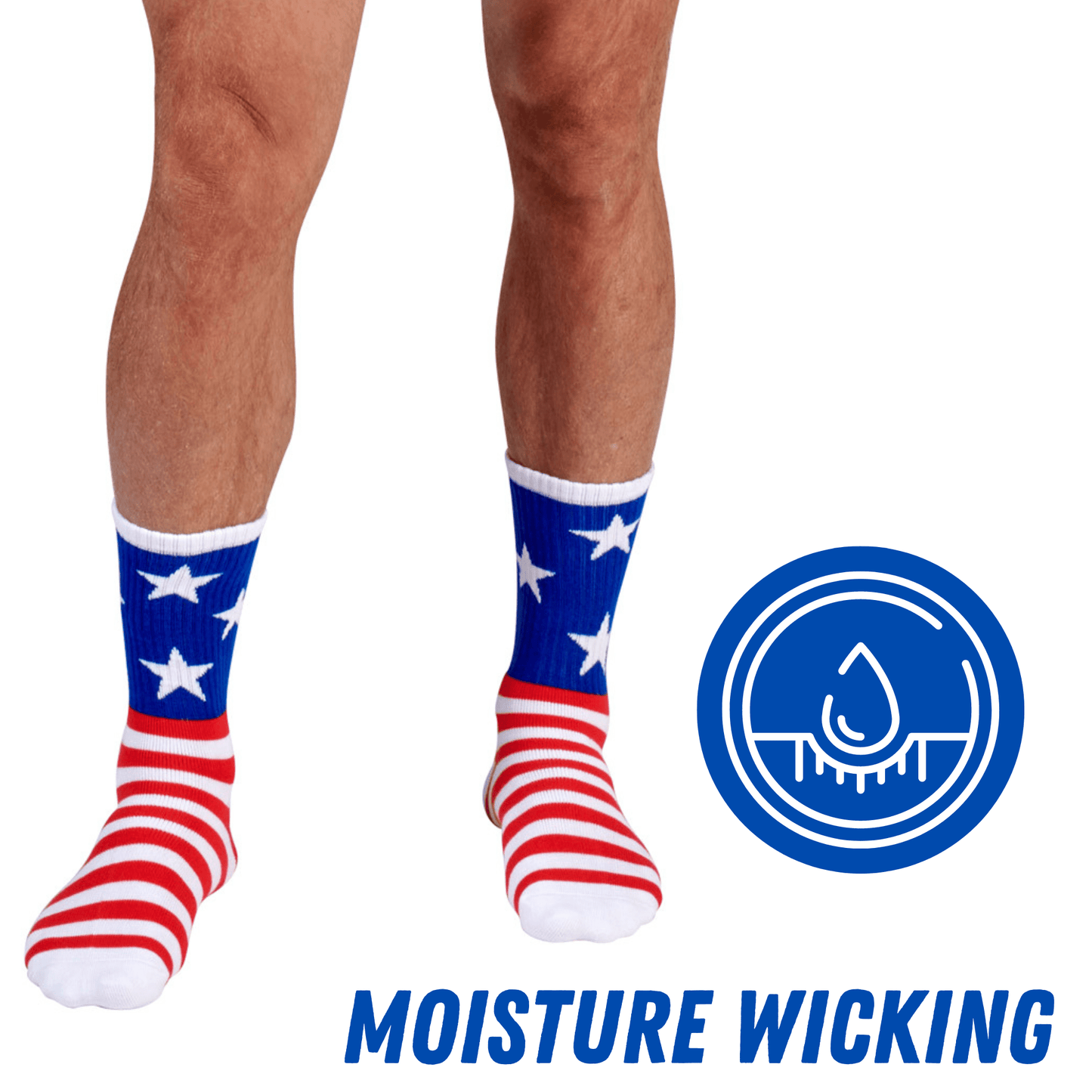 Bamboo Sports Red White and Blue Premium Bamboo Rayon Red, White, and Blue American Flag Socks Gift Box 3 Pair