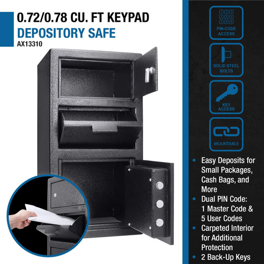 Heavy-Duty Large Steel Depository Safe With Digital Keypad (SAK75106)