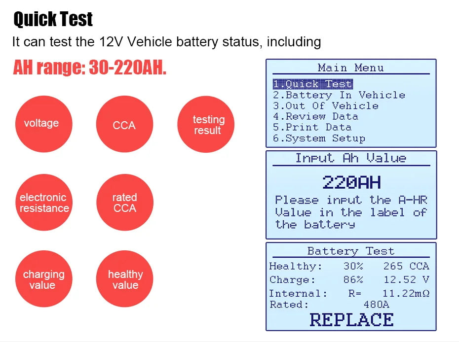 Voltcheck Pro | Digital Battery & Charging System Tester Analyzer | UCAN-VOLT-II