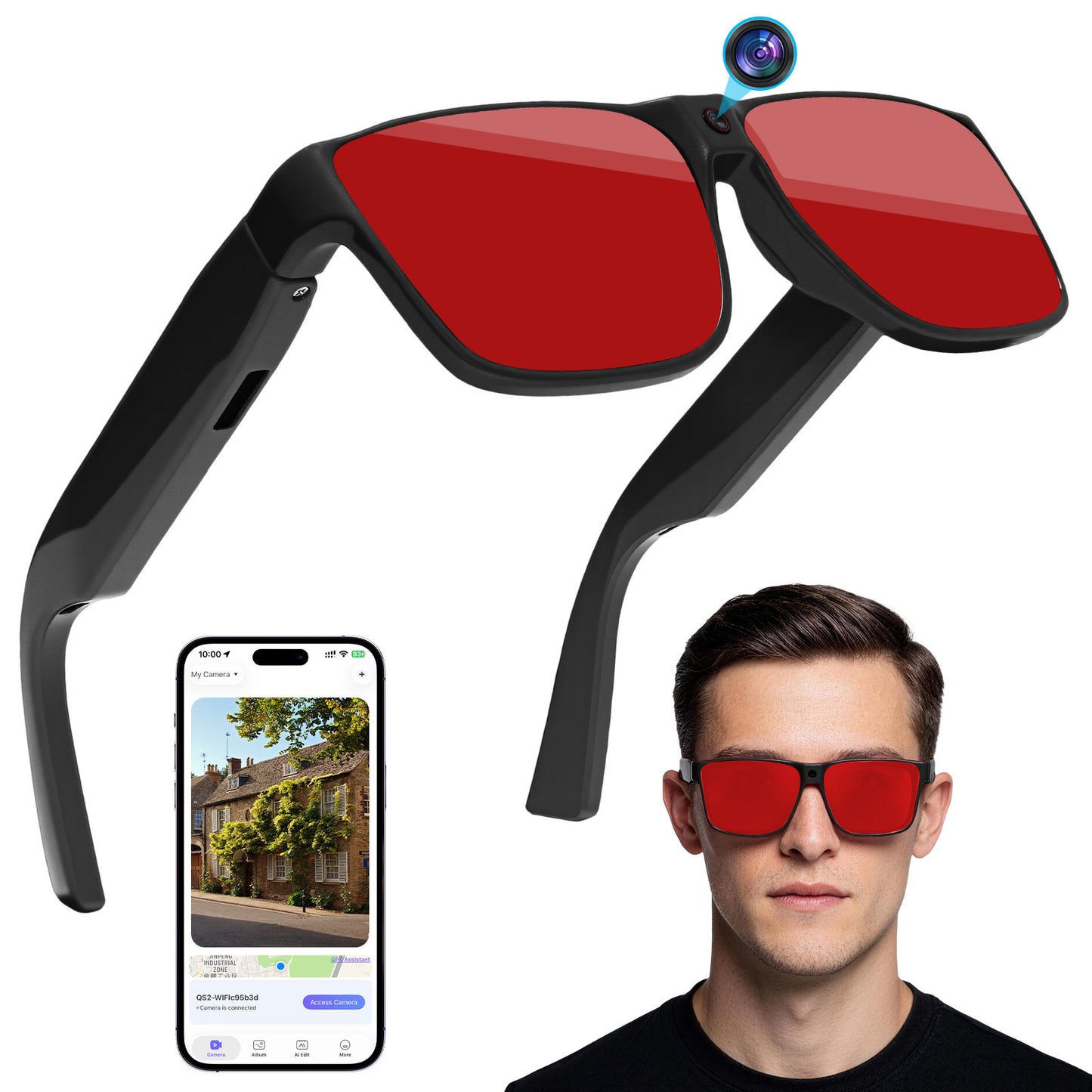 Camera Bluetooth HD Recording AI Smart Glasses
