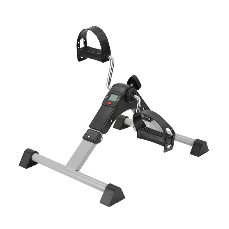 Foldable Mini Exercise Bike with Display Screen Leg Trainer Stepper Indoor Rehabilitation Pedal Bike