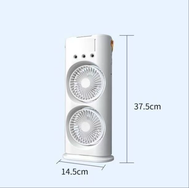 Dual-Nozzle Portable Humidifying Fan ? Compact Air Cooler with Hydro Cooling