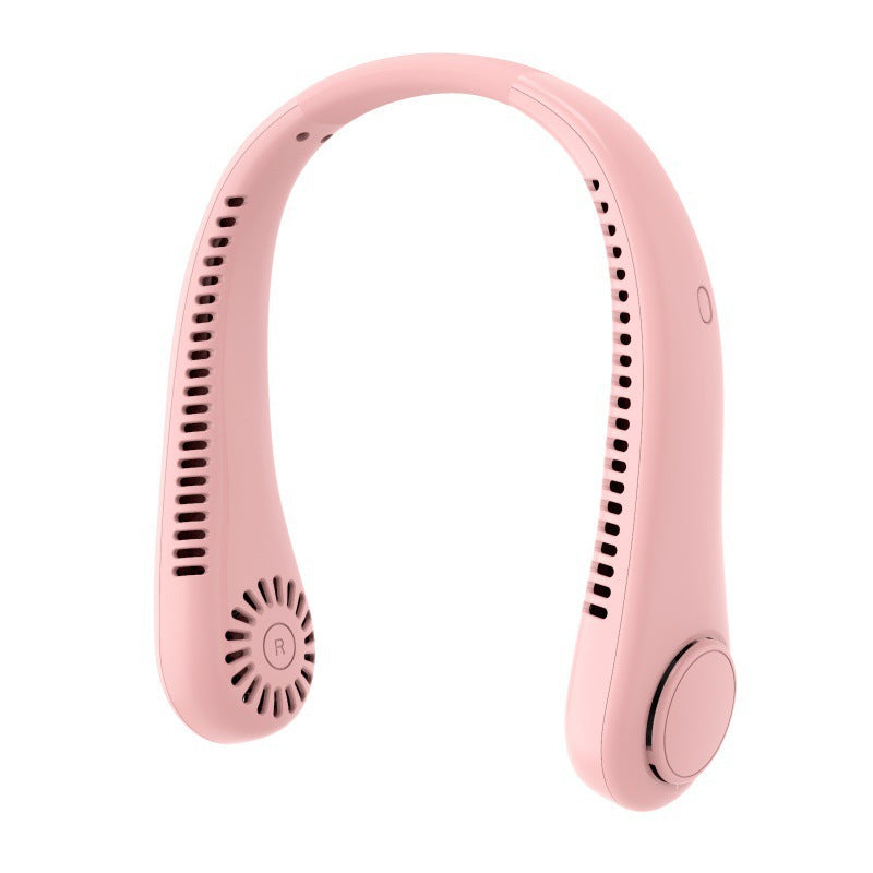 USB Rechargeable Hanging Neck Fan 3-Speed Quiet Bladeless Portable Fan for Outdoor