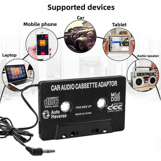 Car Audio via 3.5 mm Jack to Tape Deck  Converter