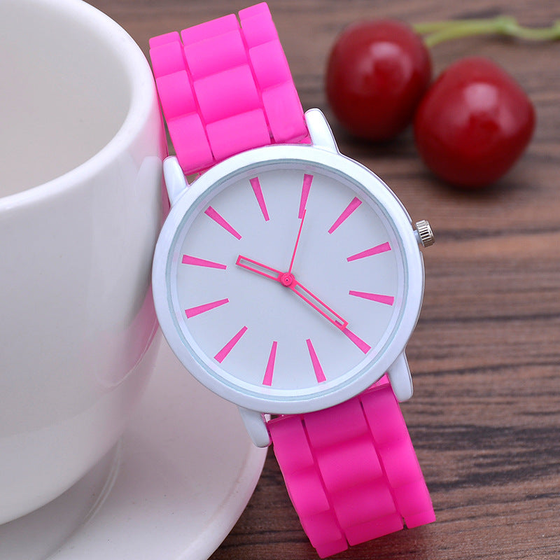 Thin Silicone Strap Ladies Quartz Watch