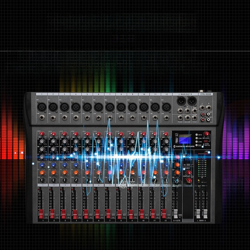 Professional 12-Channel Bluetooth Audio Mixer