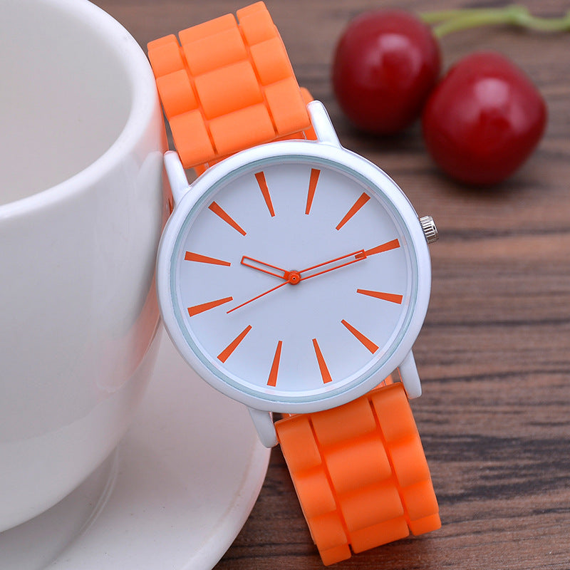 Thin Silicone Strap Ladies Quartz Watch