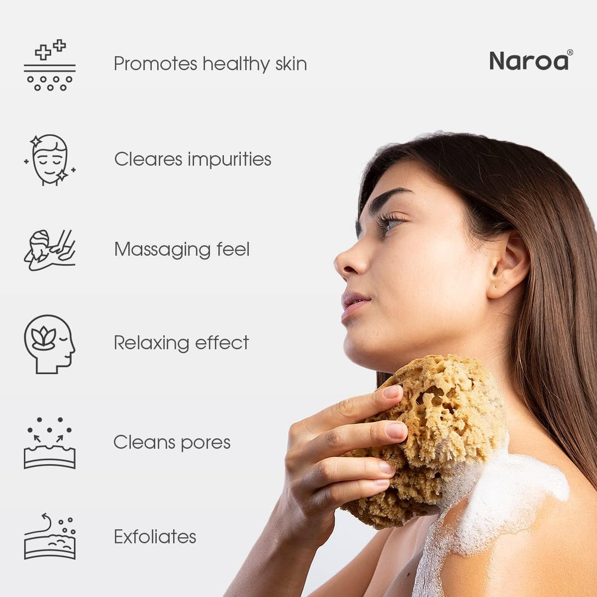 Naroa Shower Sponge — Natural Exfoliation for Healthy, Radiant Skin