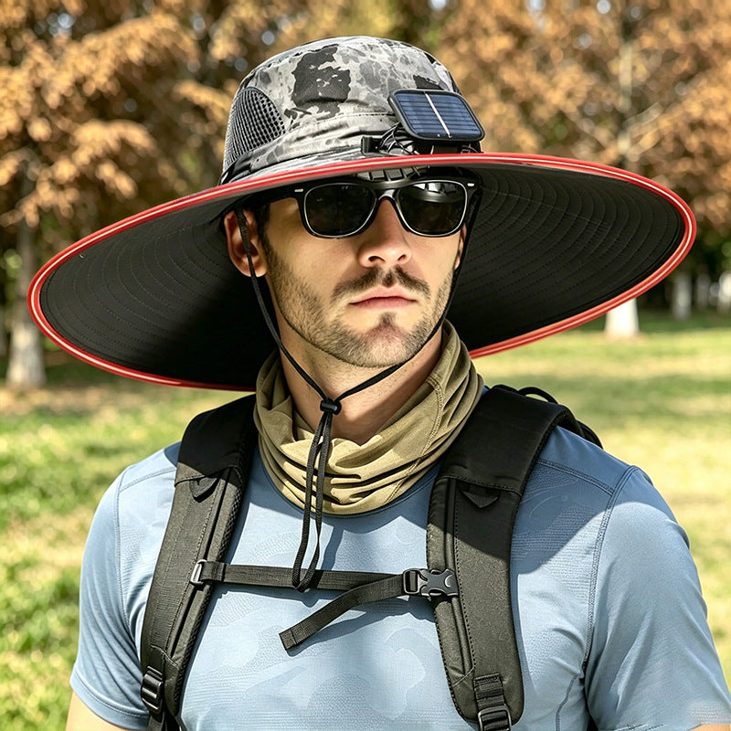 Solar-powered fan hat