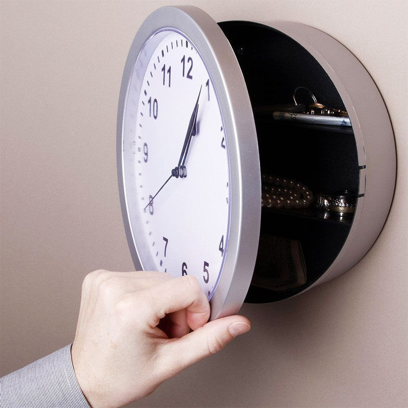 Hidden Safe Wall Clock with LED Display