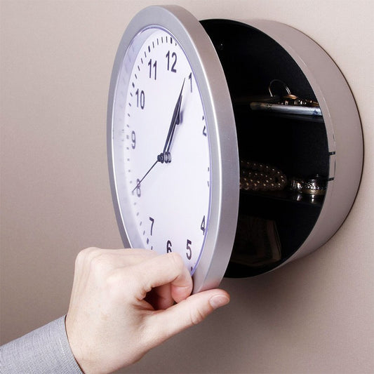 Hidden Safe Wall Clock with LED Display