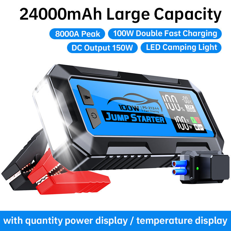 24000mAh Car Jump Starter with 100W Fast Charging