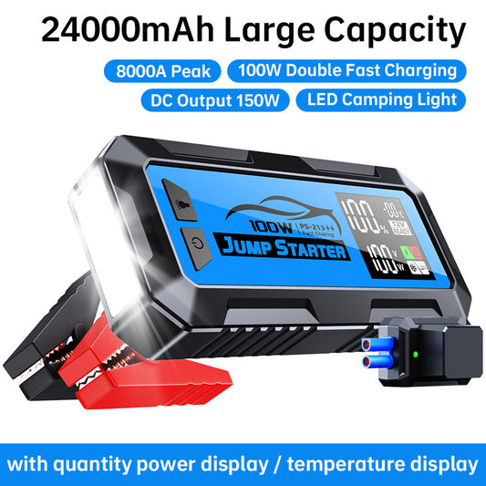 24000mAh Car Jump Starter with 100W Fast Charging