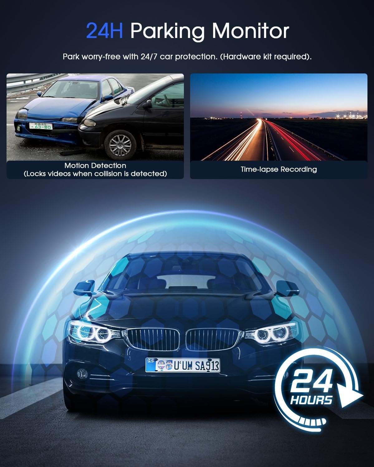 Zarre 2K WiFi Smart Dash Cam