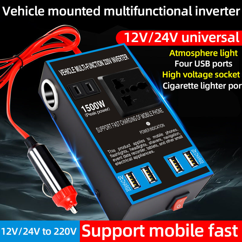 12V to 1500W Car Power Inverter Converter with USB Ports