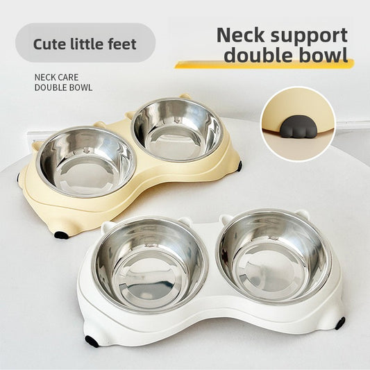 Dual Compartment Non-Slip Pet Bowl