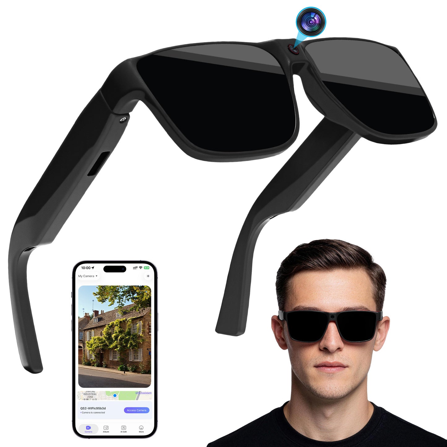 Camera Bluetooth HD Recording AI Smart Glasses