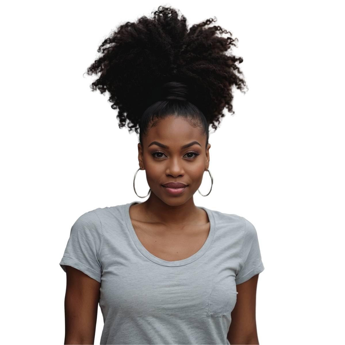 Afro Kinky Curly 100% Human Hair Ponytail Extension