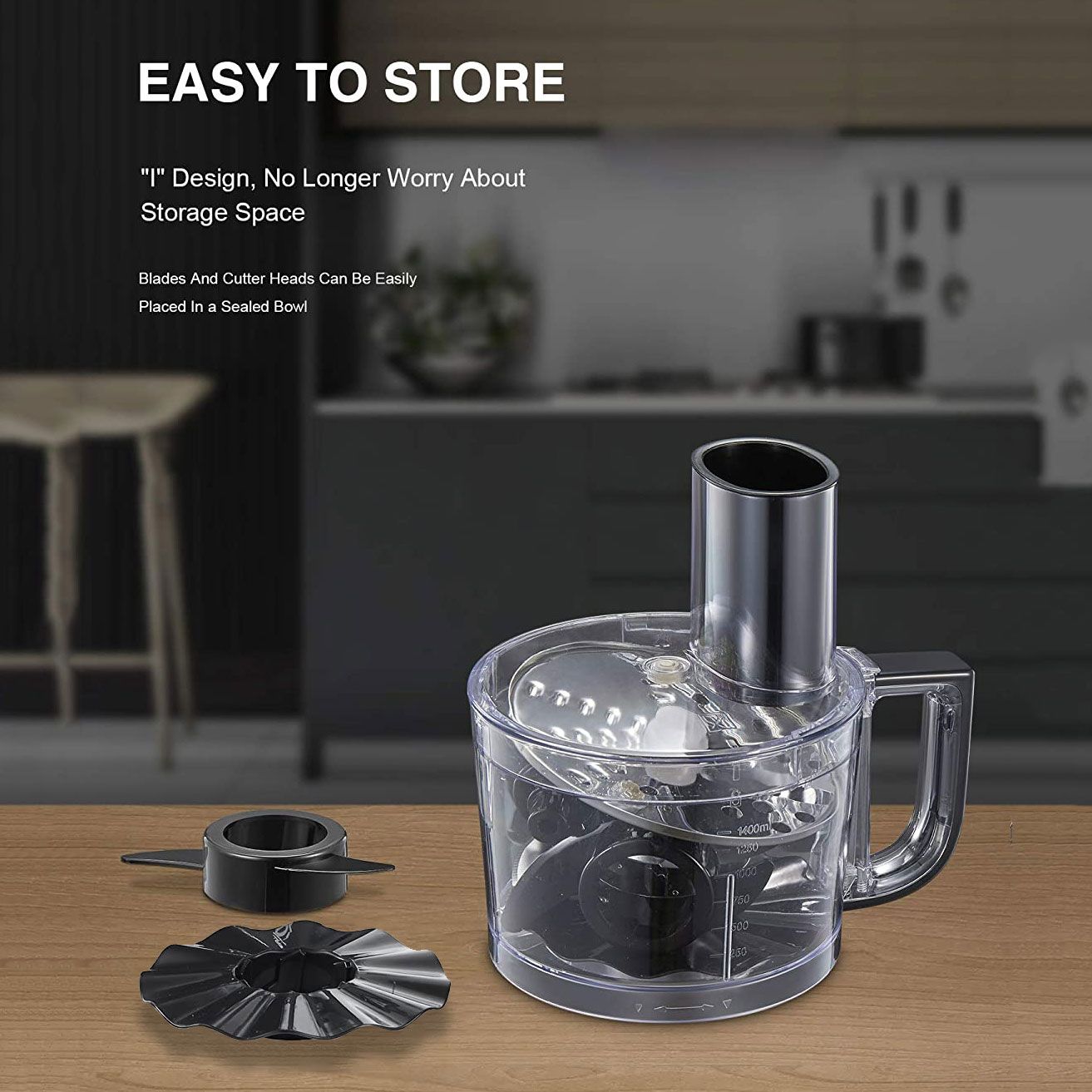 All-in-One 600W Food Processor and Mixer with 10-Cup Capacity for Chefs