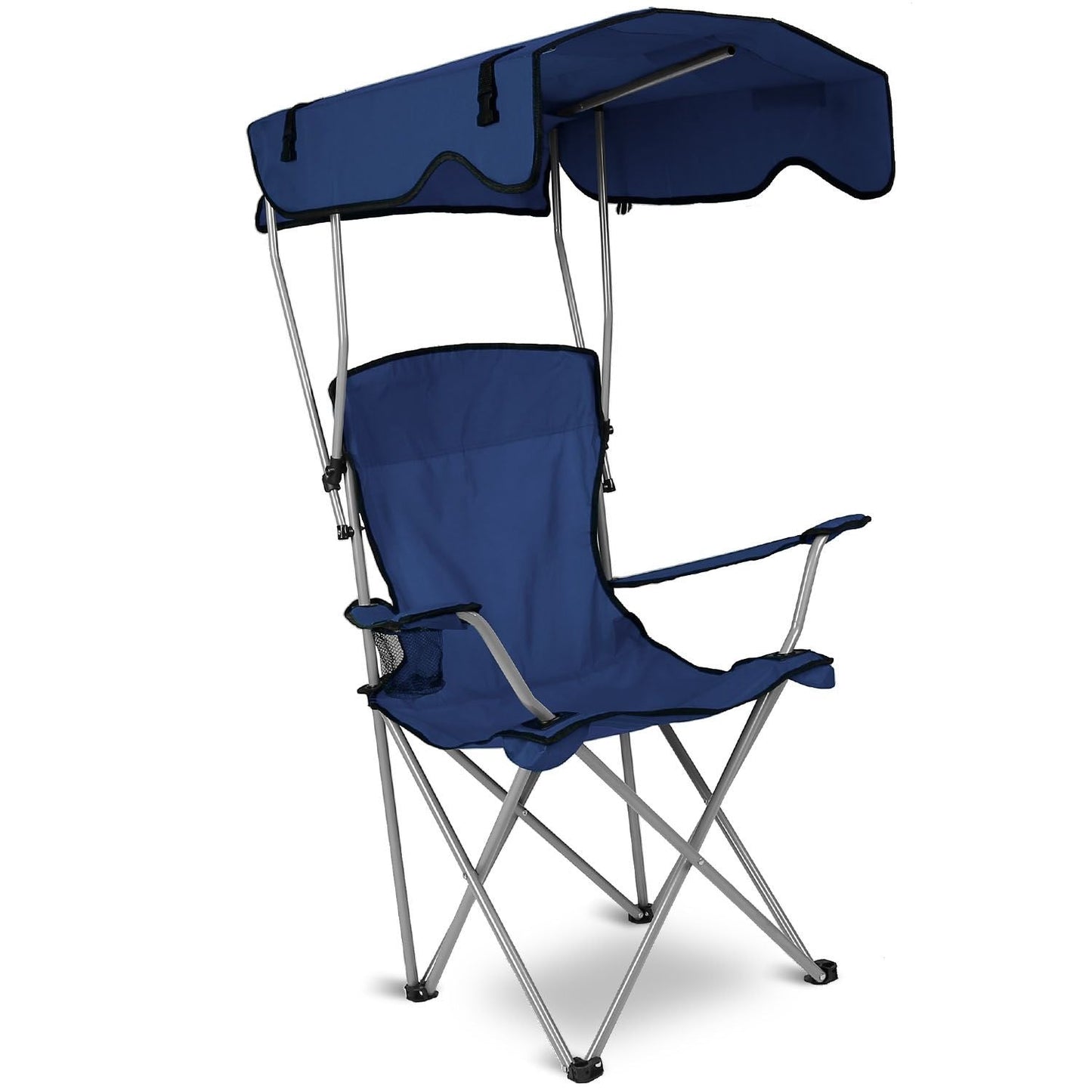 Portable Camping Chair with Adjustable Canopy - Lightweight Folding Design for Sunshade