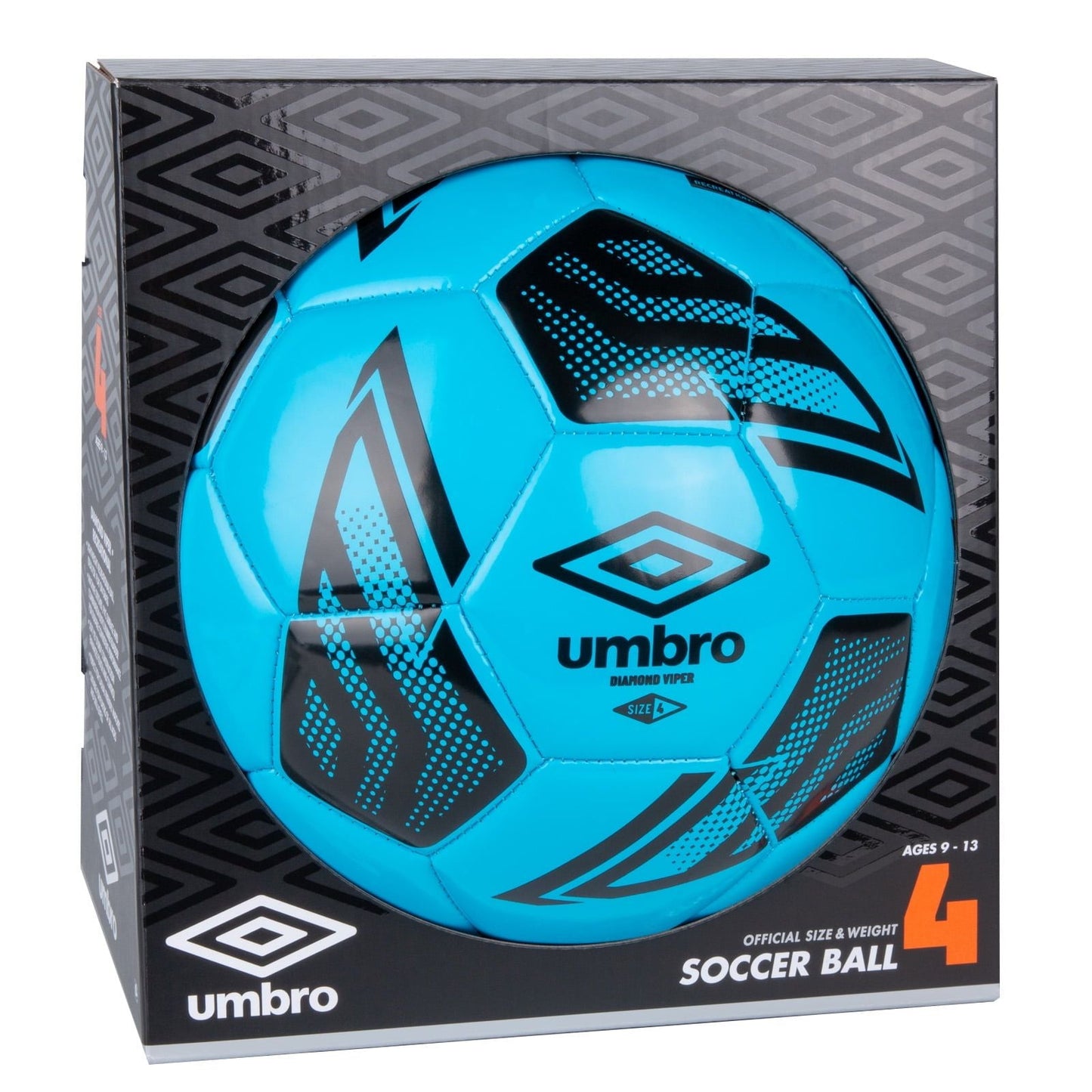 Size 4 Youth Soccer Ball – Blue, Durable 32-Panel Build, Ages 9–13, Great for Training & Recreation