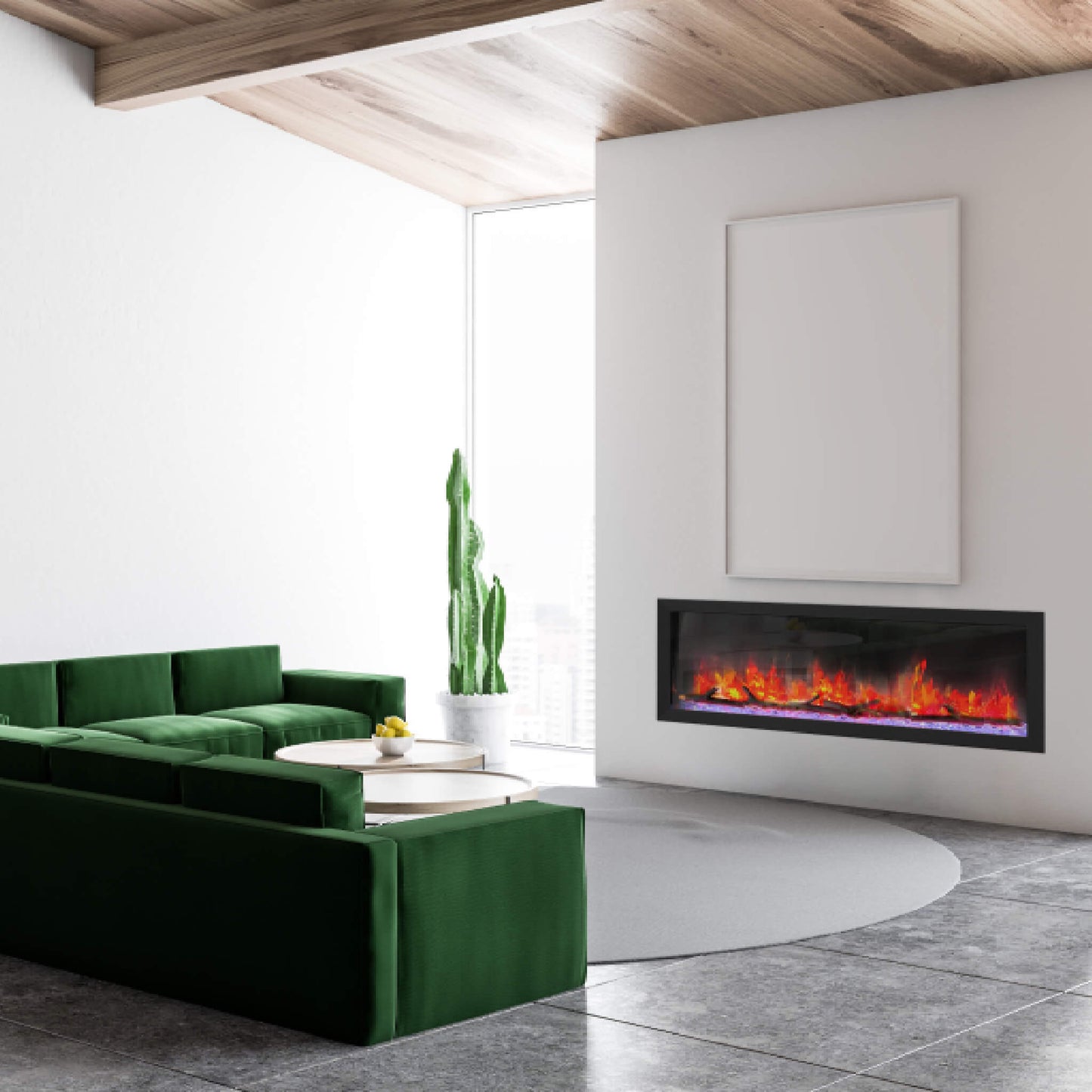 Dynasty Cascade 52" Recessed Smart Linear Electric Fireplace With Dynasty App [DY-BTX52] (SAK73485)