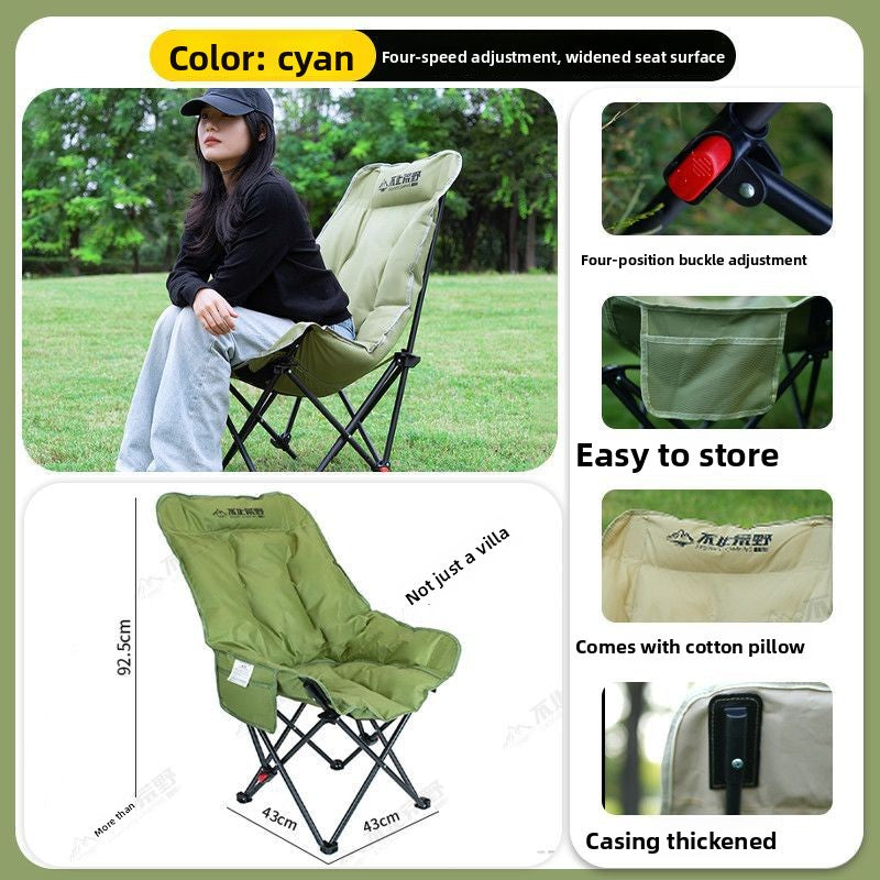 Adjustable Padded Portable Folding Chair for Outdoor Camping
