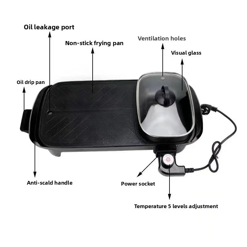 Multifunctional Grilling and Sauteing Combined Cooker