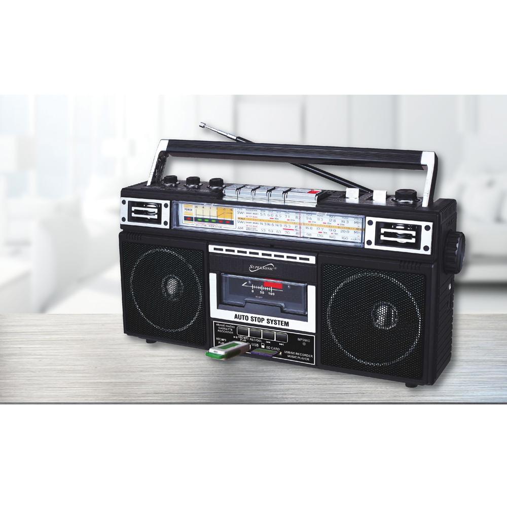 Radio & Cassette Player + CASSETTE to MP3 CONVERTER & Bluetooth (SC-3201BT)