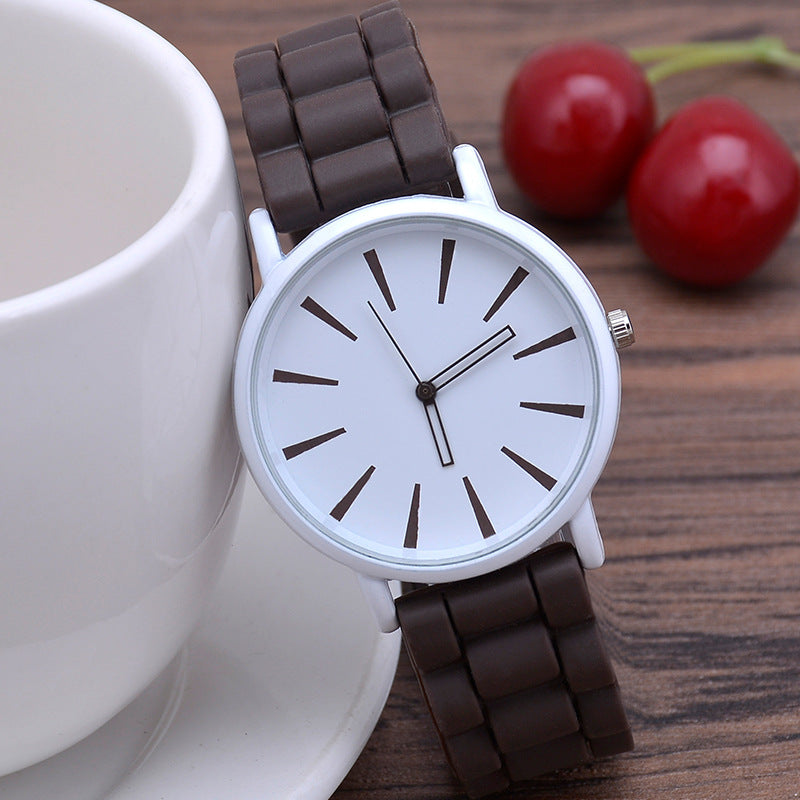 Thin Silicone Strap Ladies Quartz Watch
