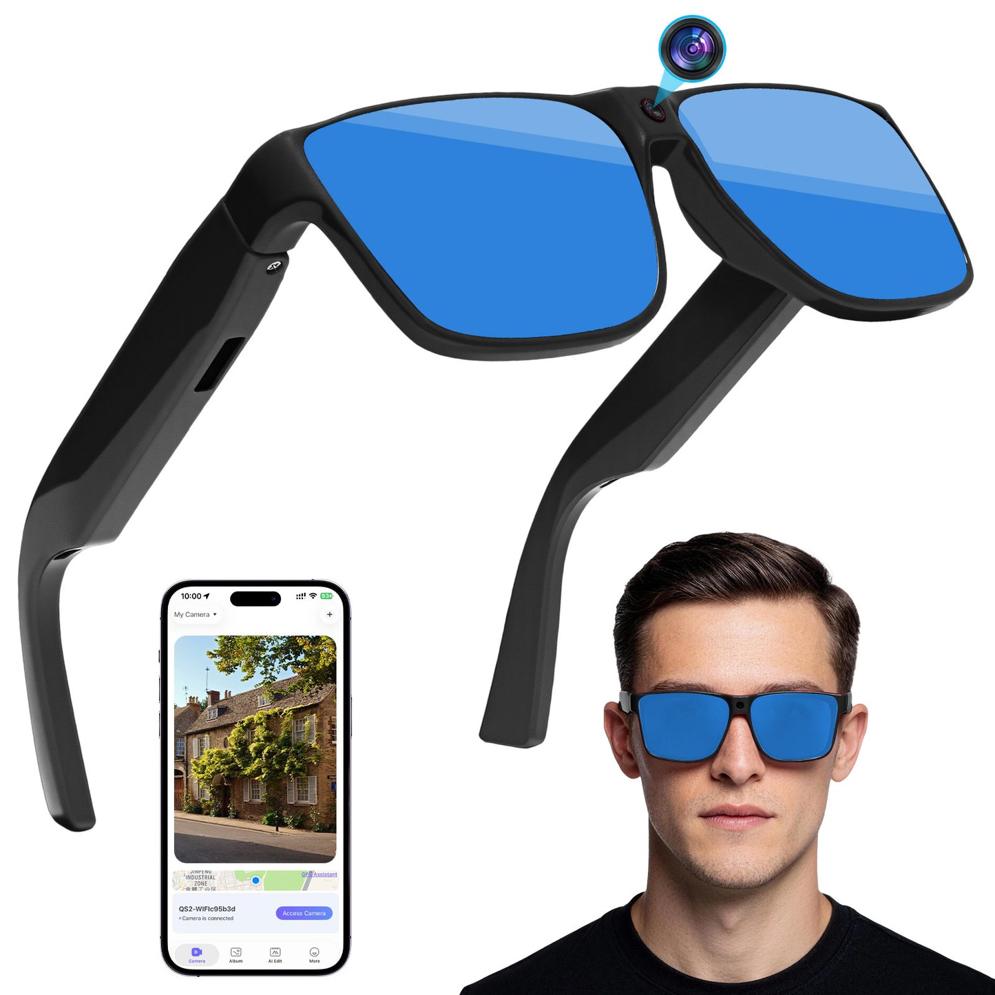 Camera Bluetooth HD Recording AI Smart Glasses