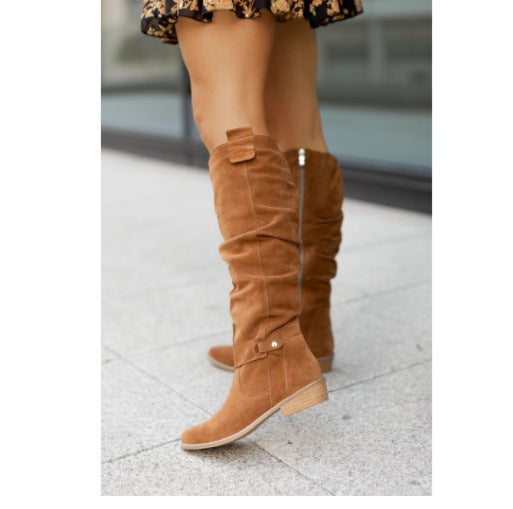 Suede high-top womens boots
