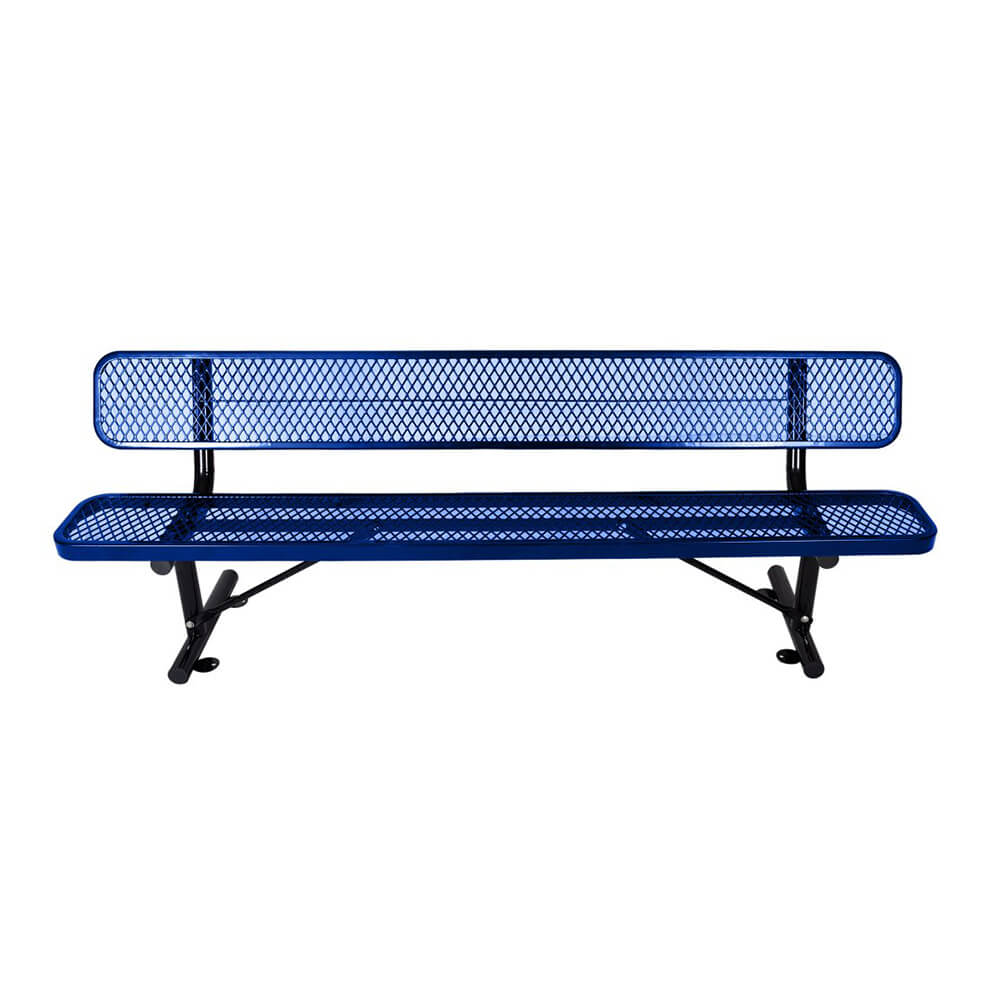 8FT Heavy Duty Steel Bench With Backrest And Thermoplastic Coating (SAK23567)
