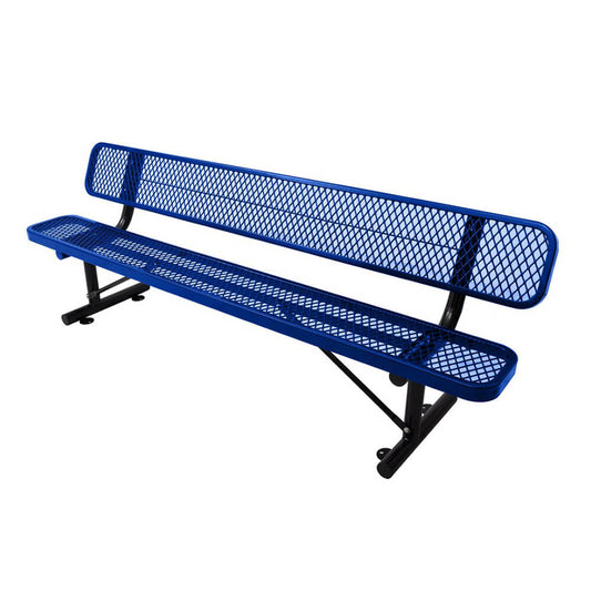 8FT Heavy Duty Steel Bench With Backrest And Thermoplastic Coating (SAK23567)