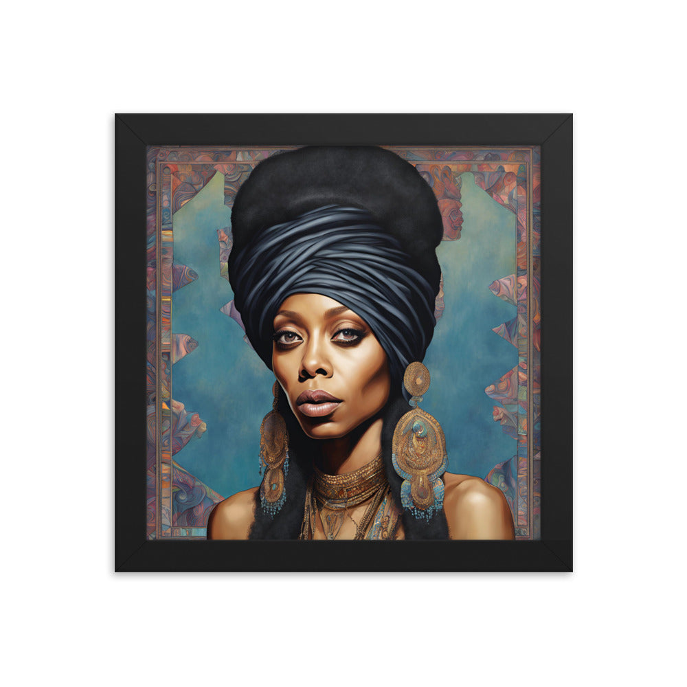 Erykah Badu Portrait on Matte Paper Framed Poster