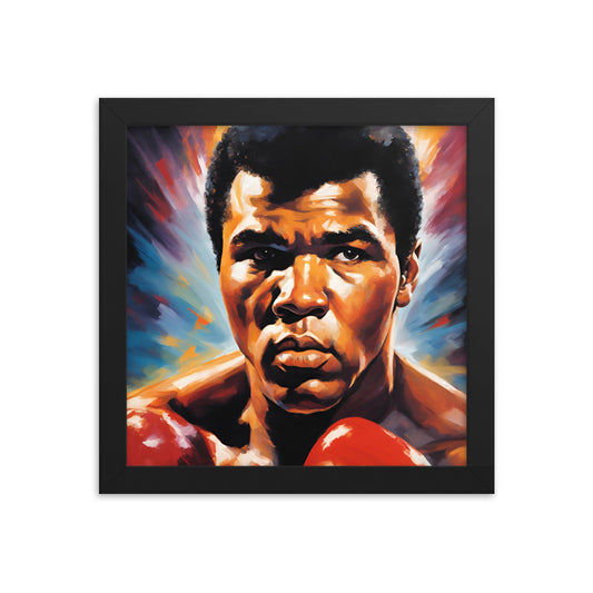 Muhammad Ali Portrait on Matte Paper Framed Poster