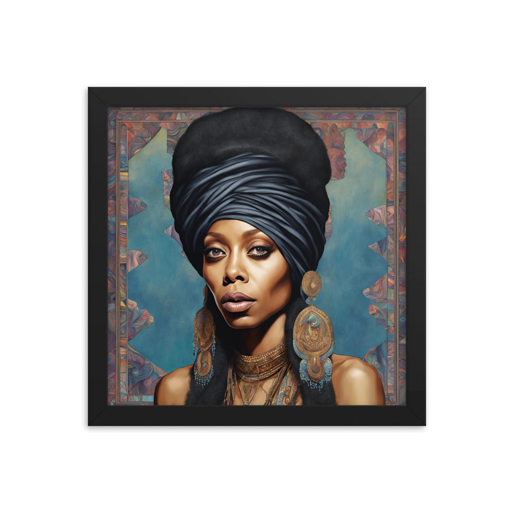 Erykah Badu Portrait on Matte Paper Framed Poster