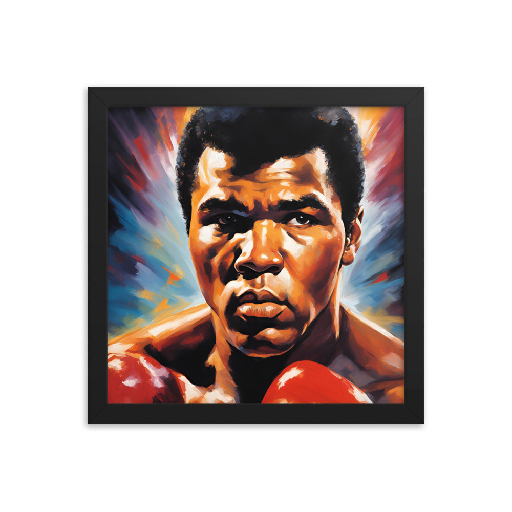 Muhammad Ali Portrait on Matte Paper Framed Poster