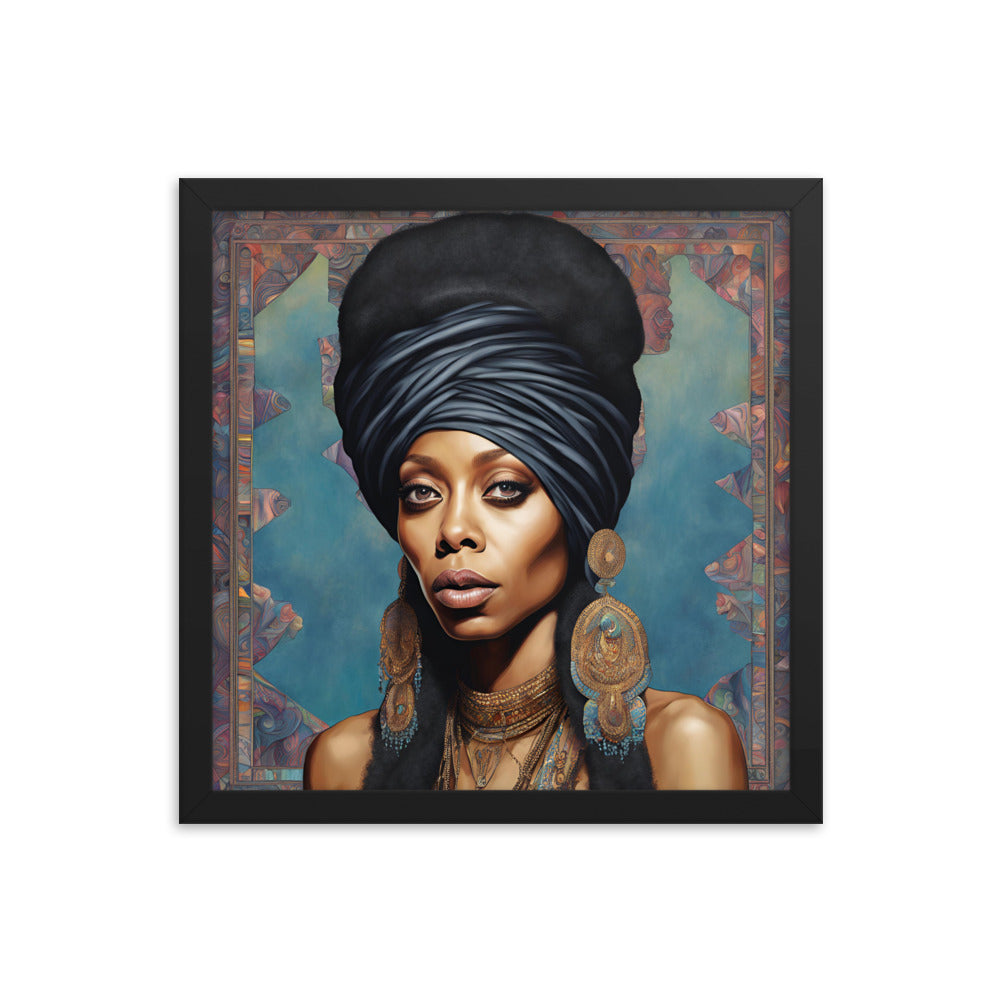 Erykah Badu Portrait on Matte Paper Framed Poster