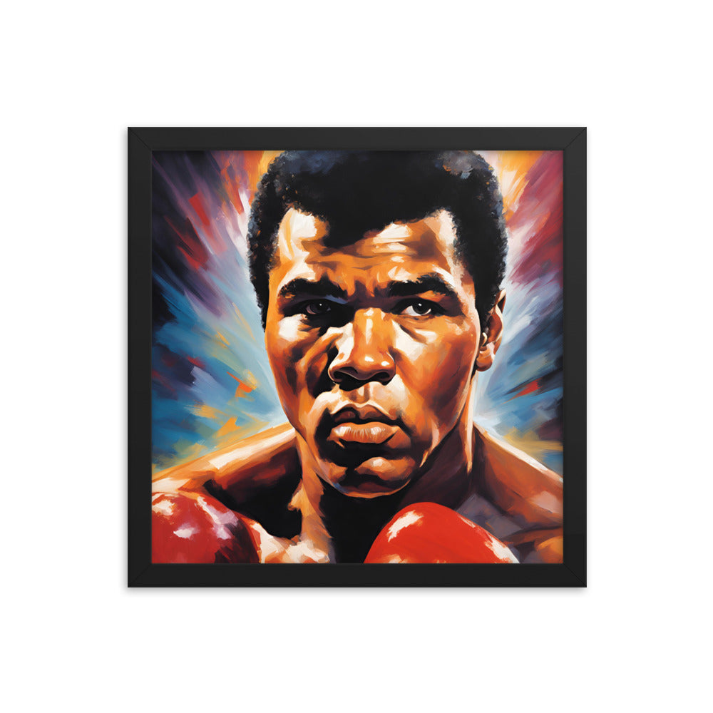 Muhammad Ali Portrait on Matte Paper Framed Poster