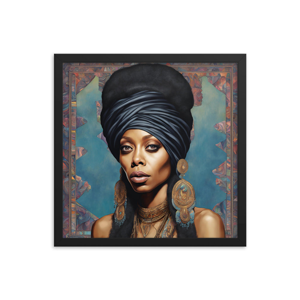 Erykah Badu Portrait on Matte Paper Framed Poster
