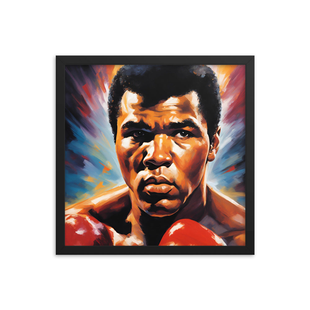 Muhammad Ali Portrait on Matte Paper Framed Poster