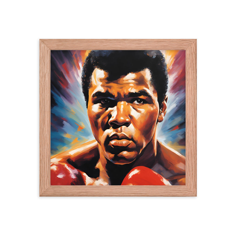 Muhammad Ali Portrait on Matte Paper Framed Poster