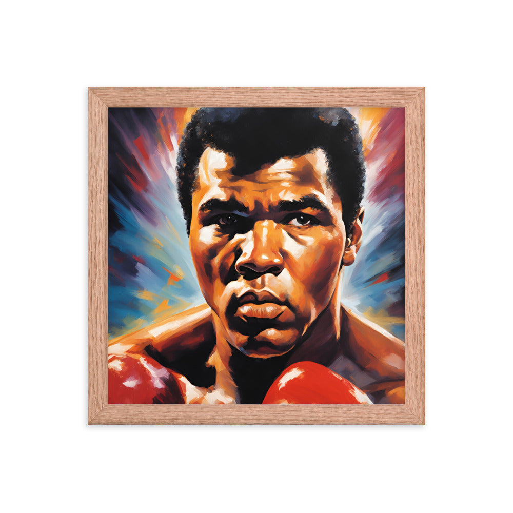 Muhammad Ali Portrait on Matte Paper Framed Poster