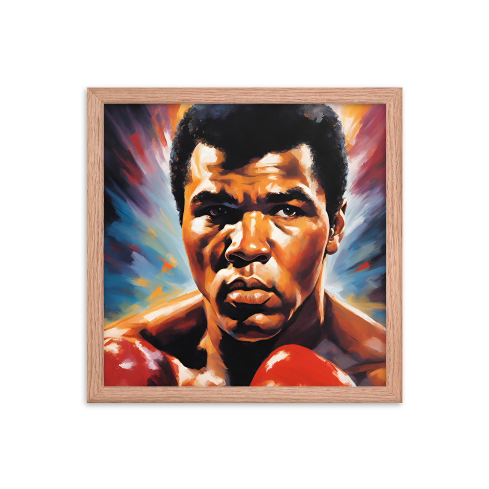Muhammad Ali Portrait on Matte Paper Framed Poster