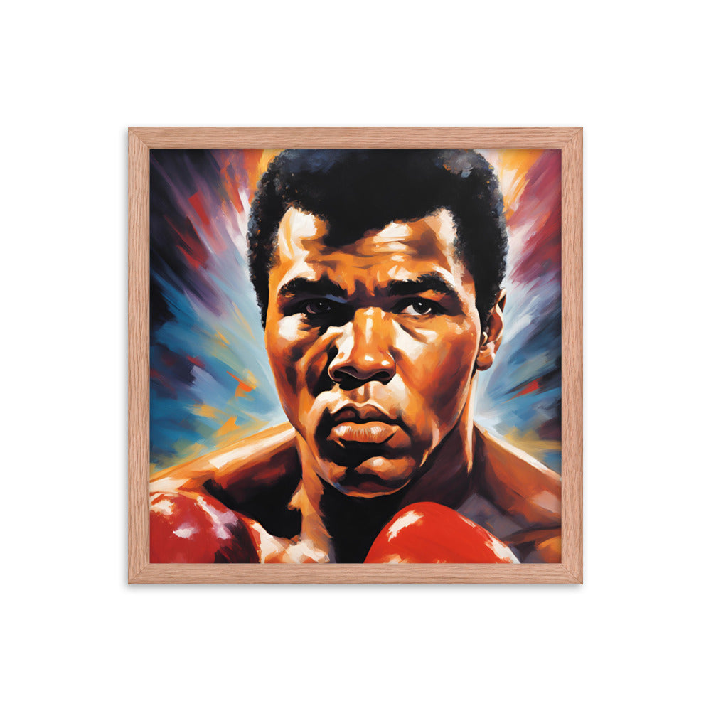 Muhammad Ali Portrait on Matte Paper Framed Poster
